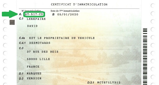 Où trouver votre numéro d'immatriculation.